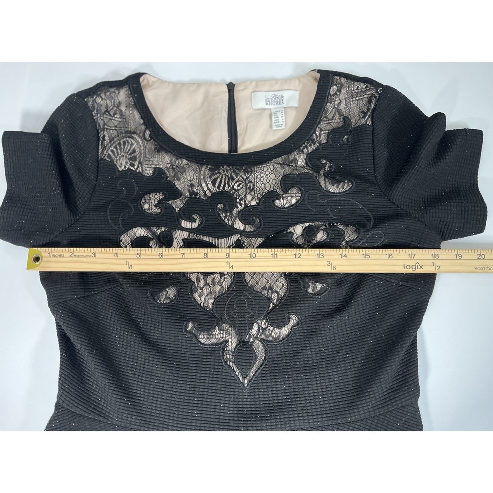 Belle Badgley Mishka Black Dress Size 10 Skater Fit‎ & Flare Lace Front - Picture 6 of 10